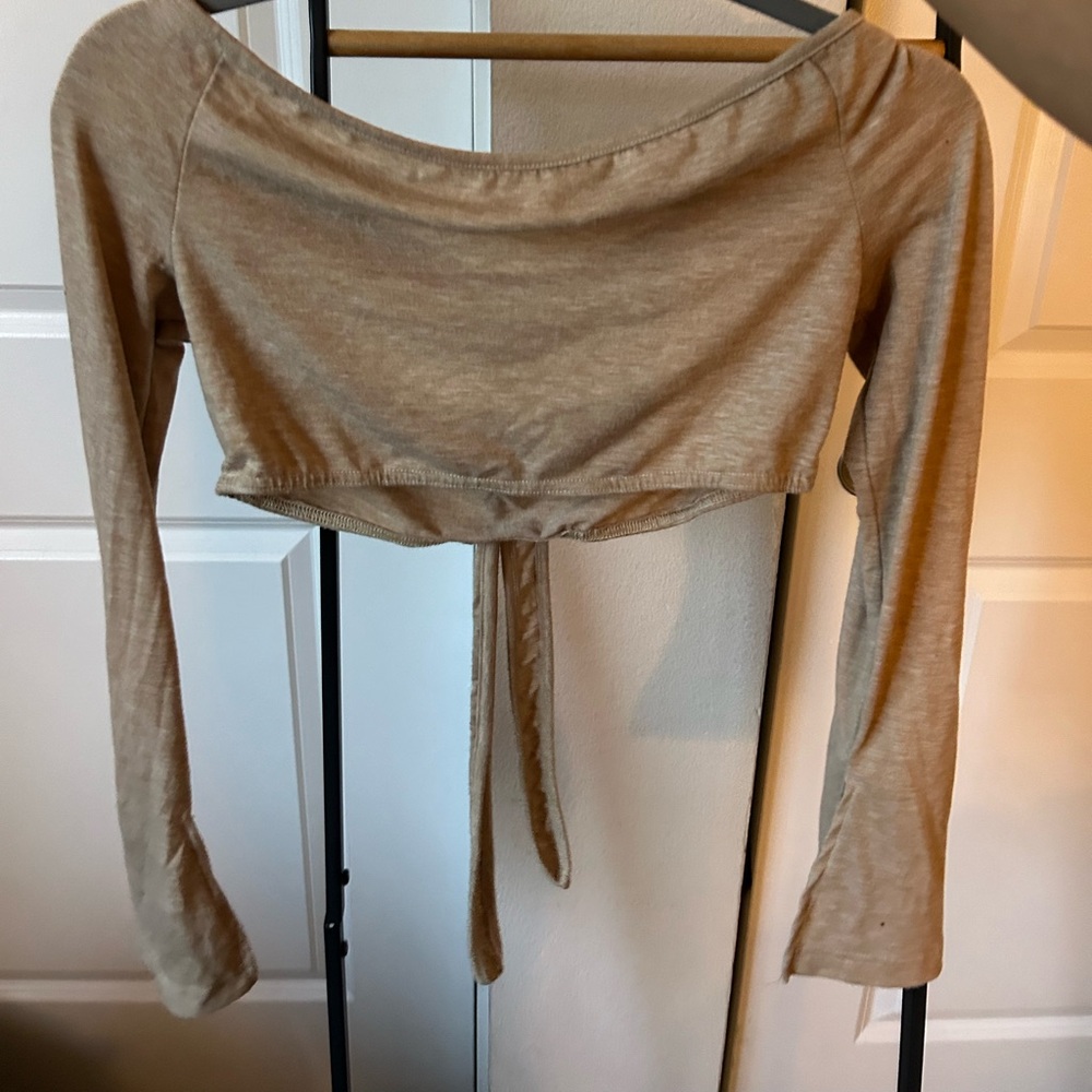Never Worn SHEIN Tan Off-Shoulder Crop Top